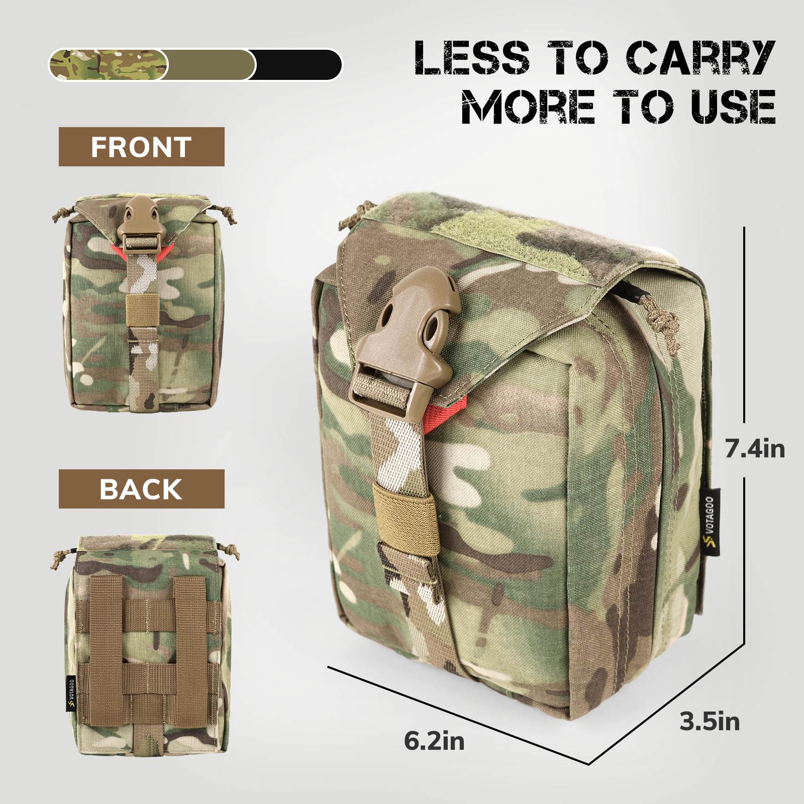 Military Tactical First Aid Kit Detachable Medical Pouch