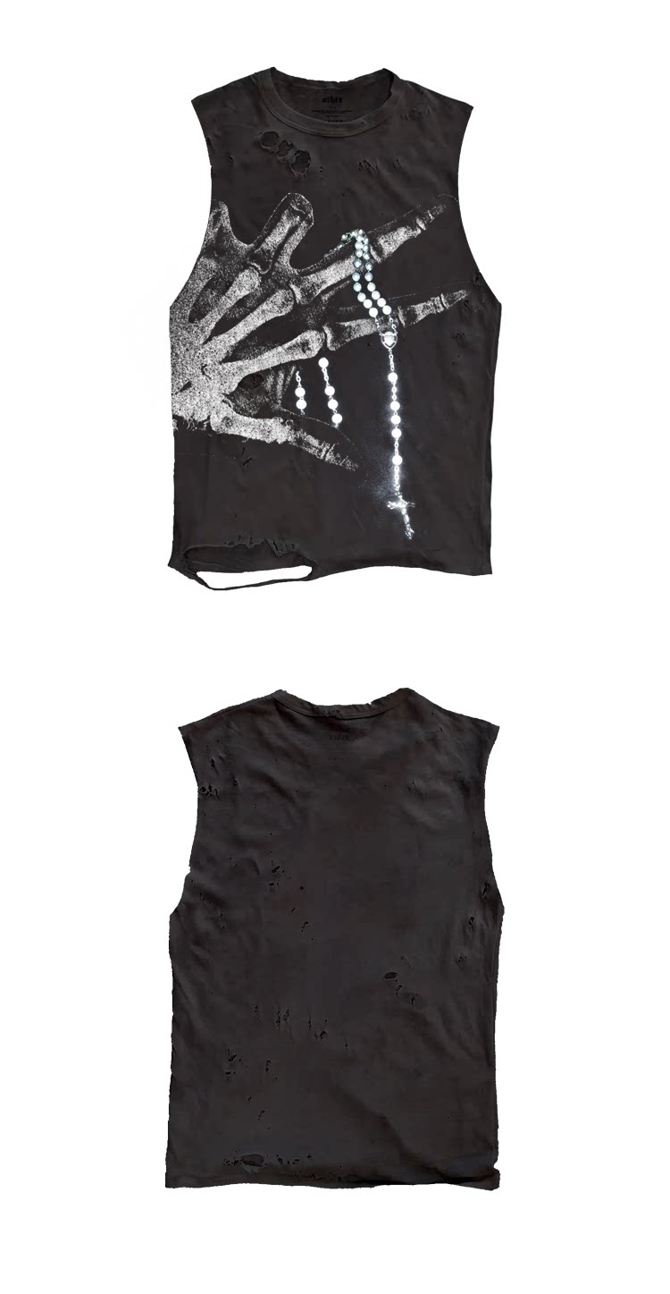 Vintage Distressed Subculture Post-apocalyptic Trend With Ripped And Cropped Sleeves