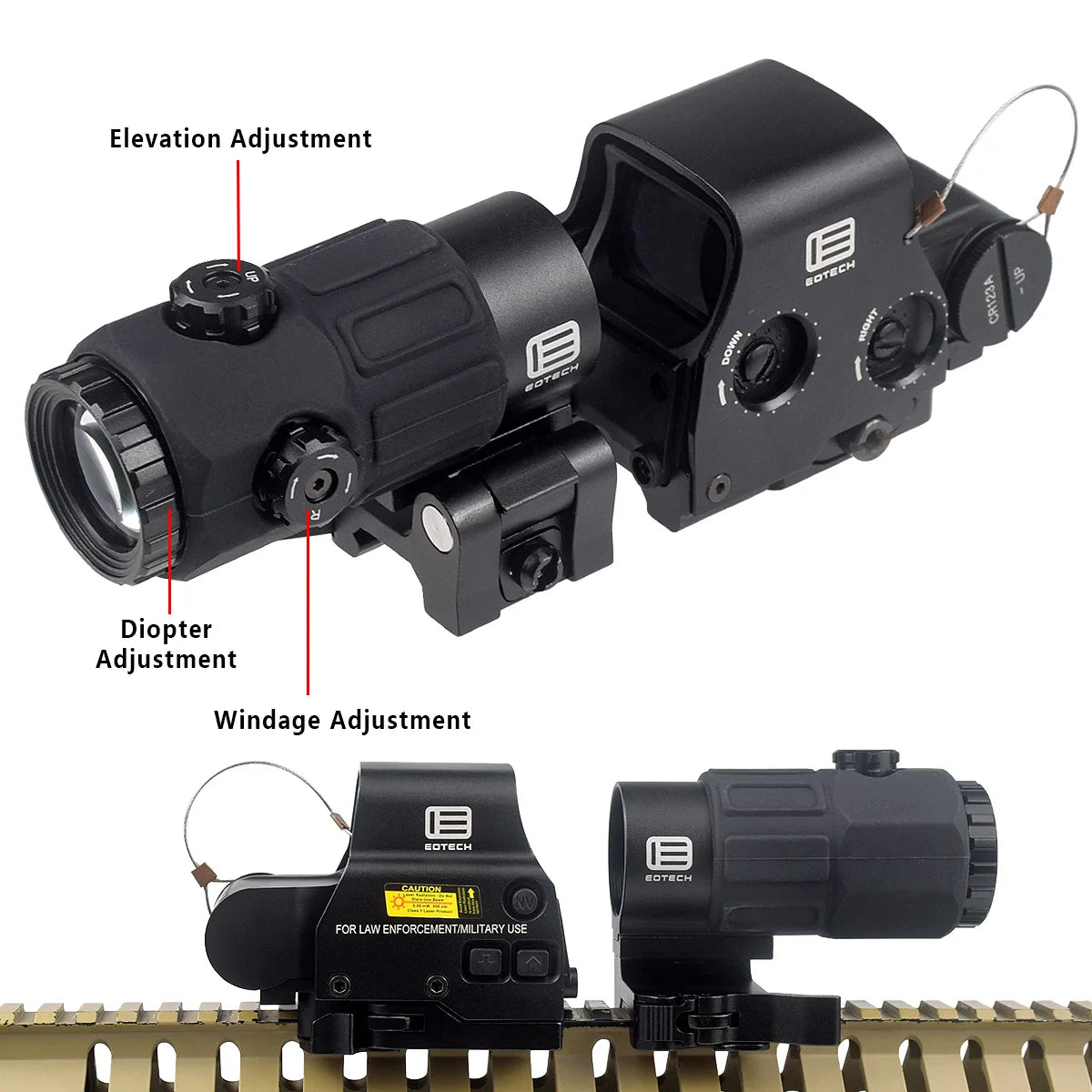 EOTECH G43 G33 G45 3X 5X Magnifier Scope EOTECH 558 Holographic Collimator Red Dot Sight 20mm Rail Hunting Airsfot Optics Scope