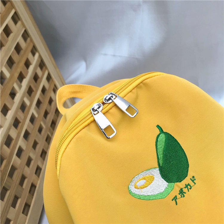Vintage girl embroidered thread canvas backpack