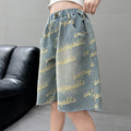Kids Summer Letter Rippedd Denim Shorts for Teens Girl Loose Luxury Shorts 3d Letter Casual Harajuku Jeans Capris Pants 5-14 Y