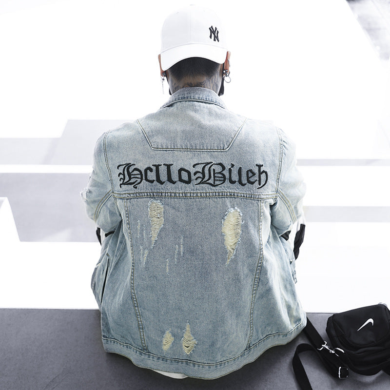 Loose-embroidered jeans