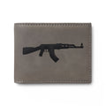 Embroidered AK-47 Bi-Fold Wallet — Tactical Leather Card Holder