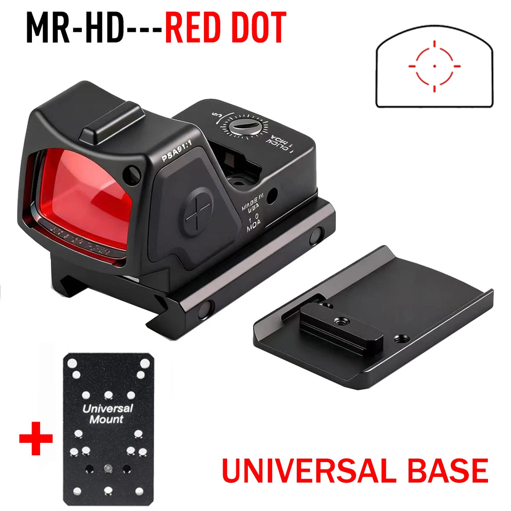 RM-HD High-definition Automatic Photosensitive Metal Holographic Sight Red Green Dot Tactical Sight for Glock17/19 Base Mount