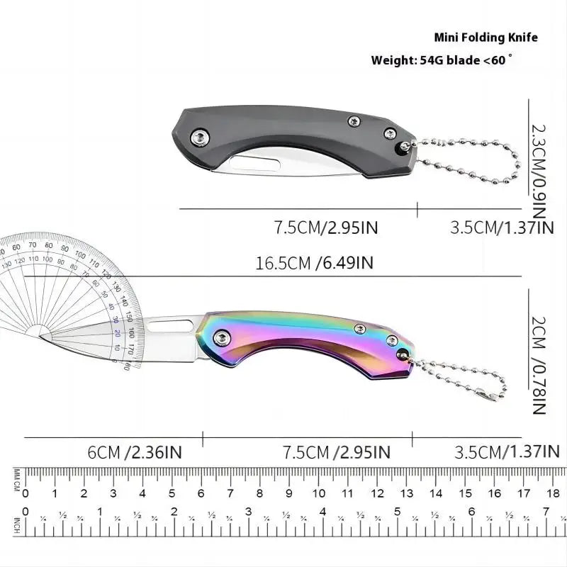 Lightweight Mini Titanium Folding Knife on Keychain for Outdoor Hunting, Camping, and Fishing - Perfect EDC Gift for Men
