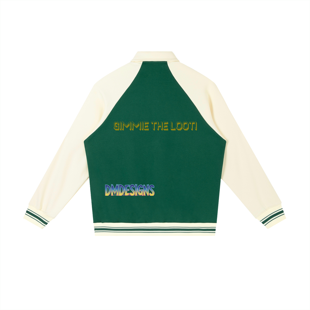 Contrast Raglan Sleeve Baseball Jacket