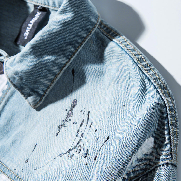 Graffiti trend high street men's coat