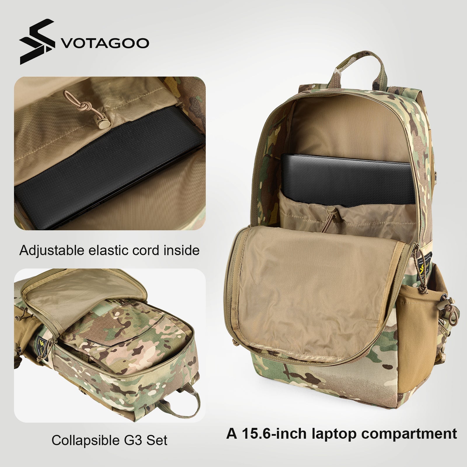 VOTAGOO® Tactical Backpack with Carbon Frame-3