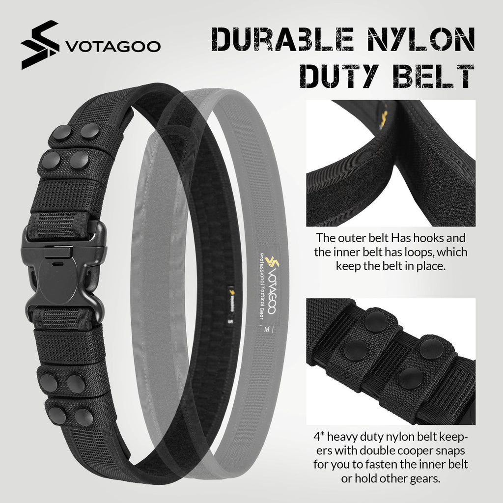VOTAGOO® Duty 2'' Police Belts with Hook Lining