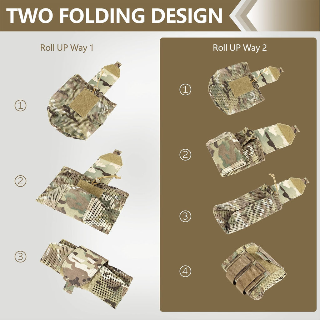 Tactical MOLLE Mesh Dump Pouch Drop Pouch Foldable Mag Recycling Holder
