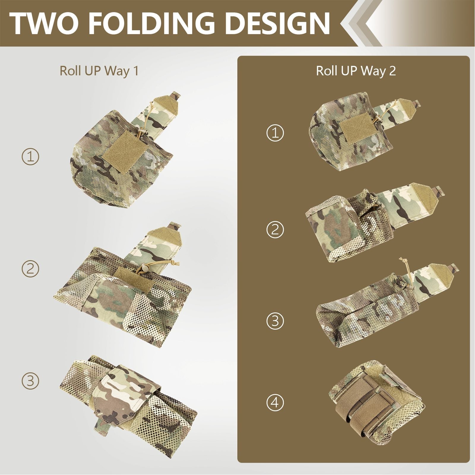 Tactical MOLLE Mesh Dump Pouch Drop Pouch Foldable Mag Recycling Holder
