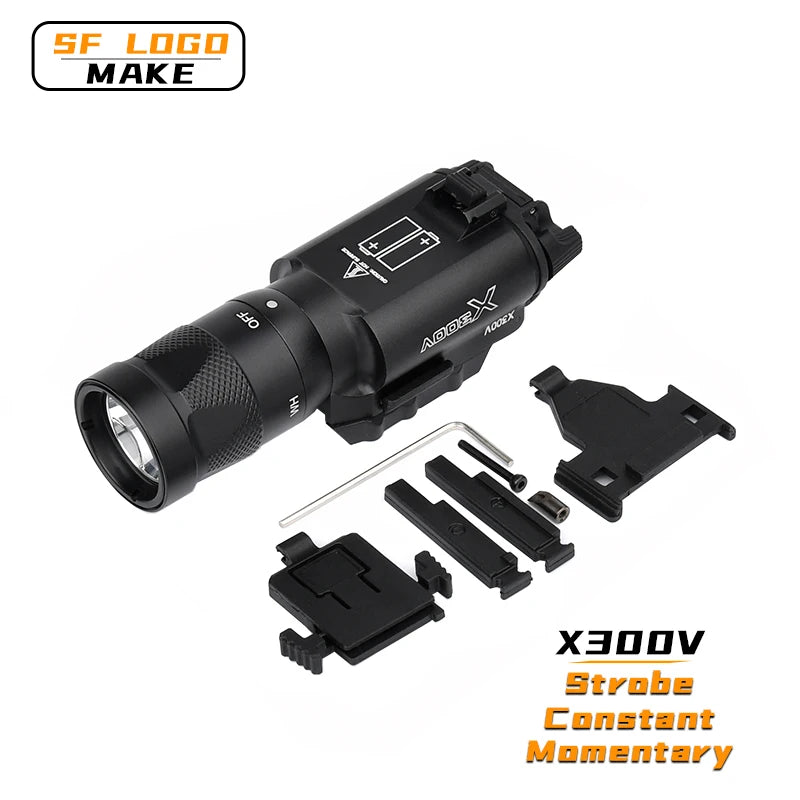 Surefir X300 X300U Ultra X300V XH35 Metal Strobe LED Light Fit 20mm Rail Hanging Hunting Flashlight Airsoft Tactical Pistol gun