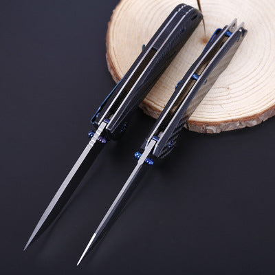 D2 Carbon Fiber Handle Folding Knife Sharp High Hardness Outdoor