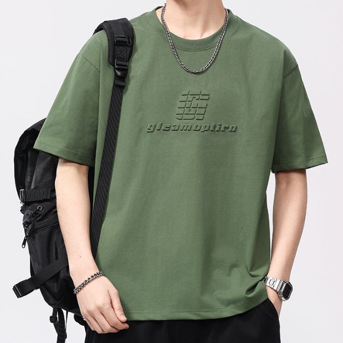 Trendy Loose-fitting Versatile Heavyweight Short-sleeve T-shirt For Men