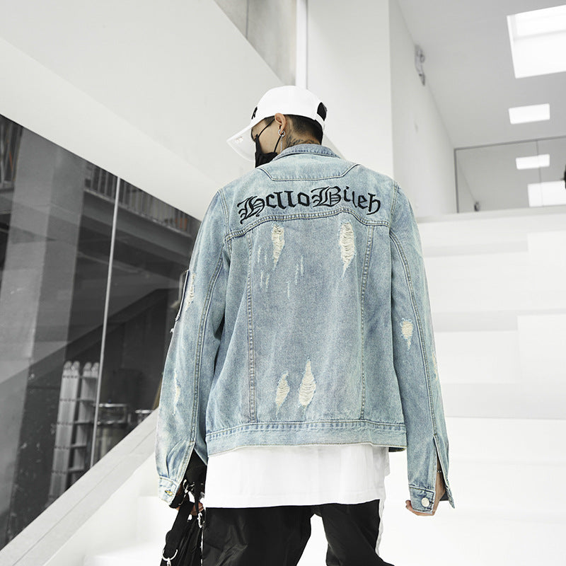 Loose-embroidered jeans