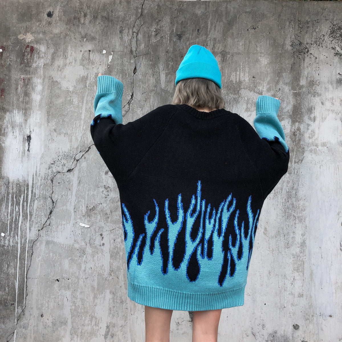 Thick embroidered hip-hop couple sweater