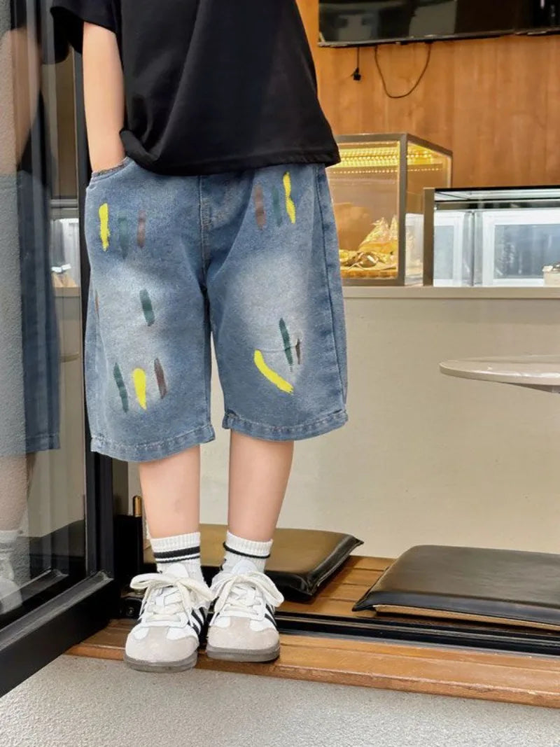 2026 New Boys' Denim Shorts Summer Casual 5 Lightweight Streetwear for Toddler To Teen Boys