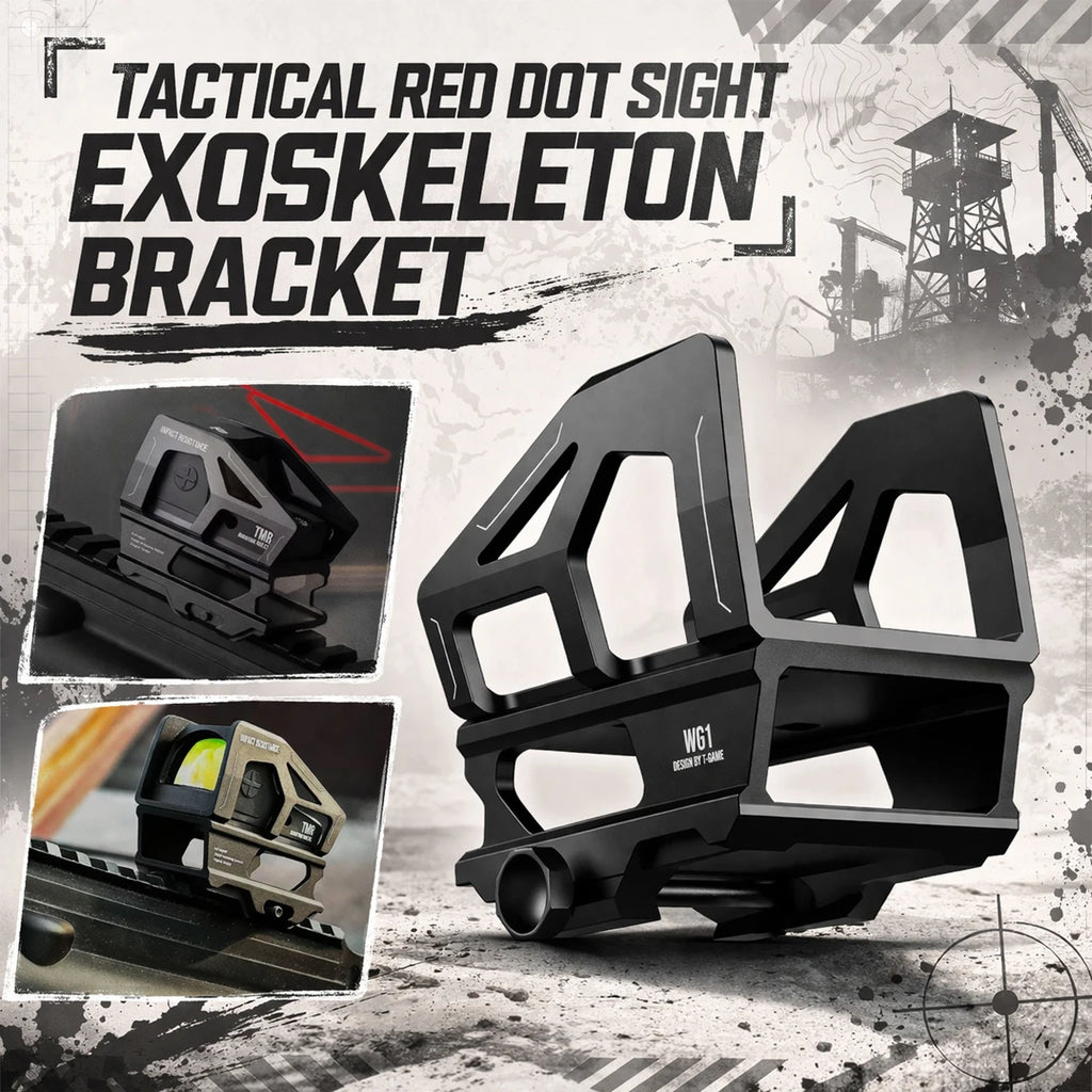 Tactical Red Dot Sight Protective Exoskeleton Universal Airsoft Scope Case 20mm Picatinny Rail Riser Heightening Bracket Gear