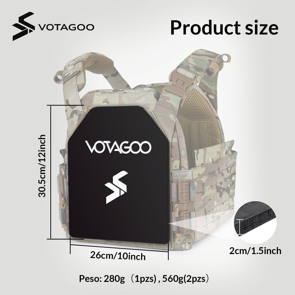 VOTAGOO® Tactical Vest Plug-in Plate 30x24cm (2 Pcs)