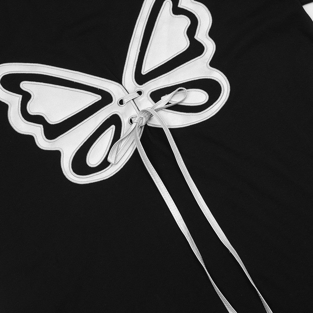 Bow Leather Embroidered Short-sleeved T-shirt