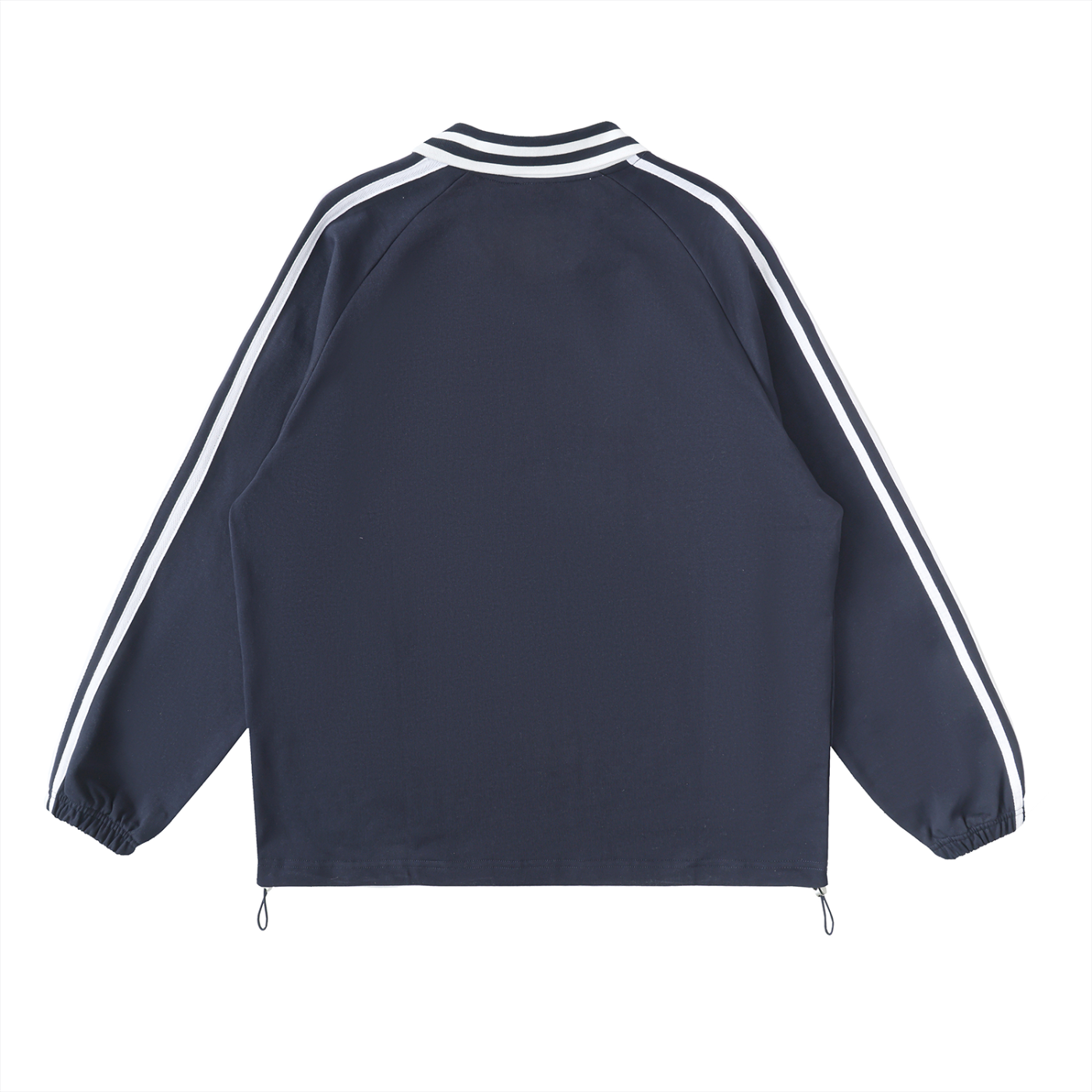 Skelly Contrast Striped Lapel Collar Sweatshirt