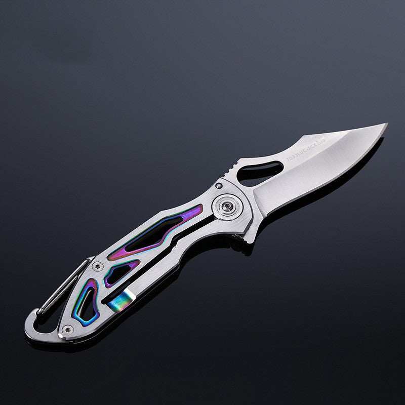 All Steel Colorful Hollow Folding Fruit Knife