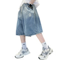 Boys Loose Fit Gradient Summer Shorts Teens Child Casual Knee-Length Jeans Pants 5 7 9 11 13 14 Y Classic Kids Denim Shorts