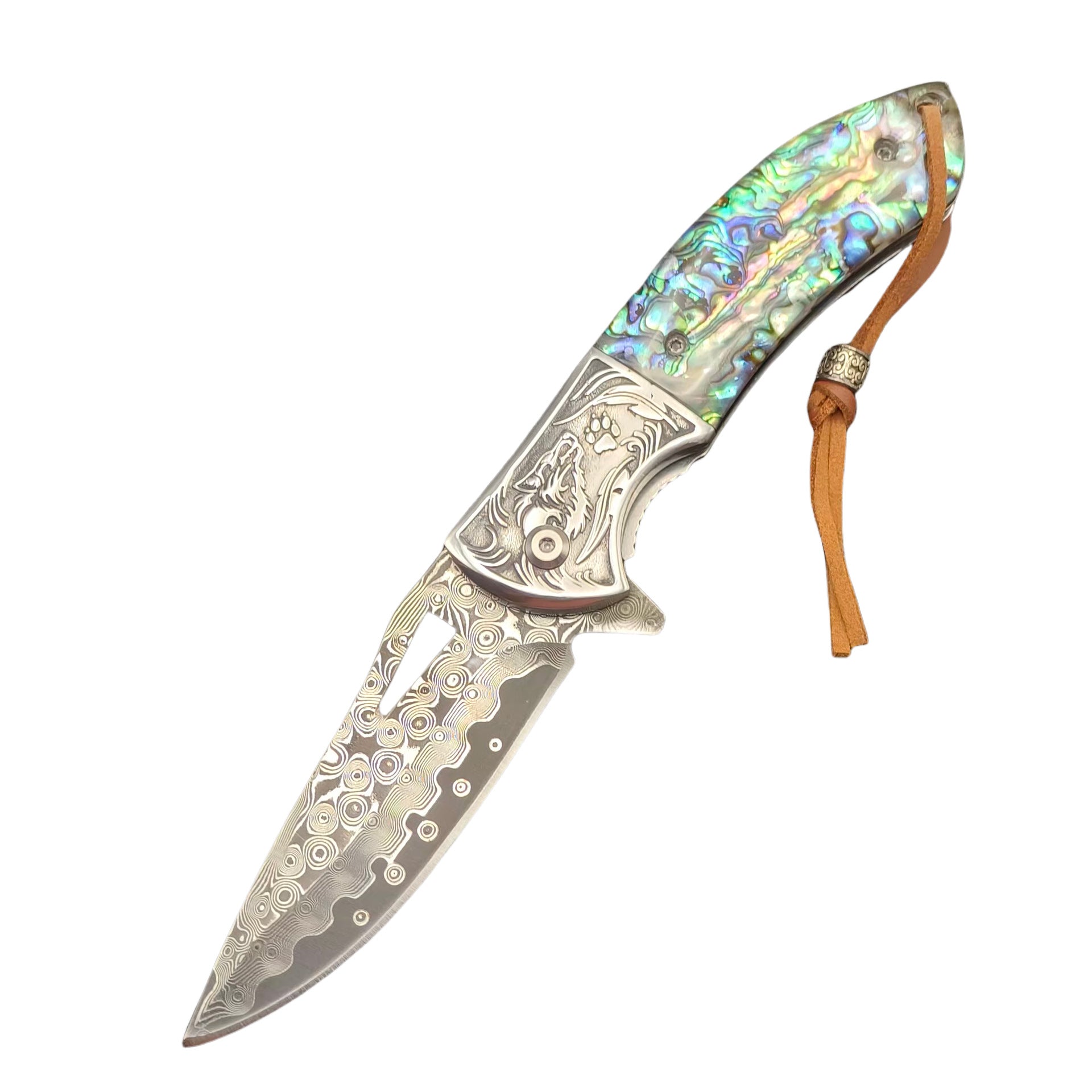 Damascus Steel Outdoor Folding Knife Portable Fruit Knife Sharp