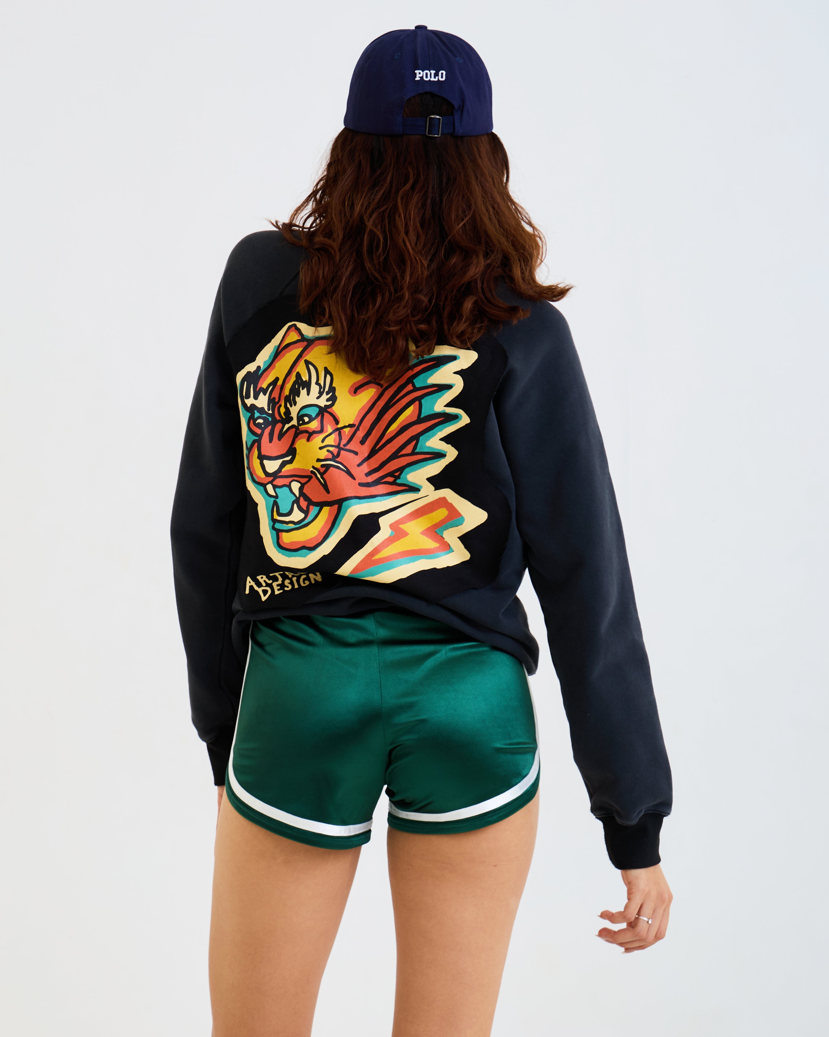 Vintage Satin Running Shorts  – Women's Retro Track Shorts with White Trim