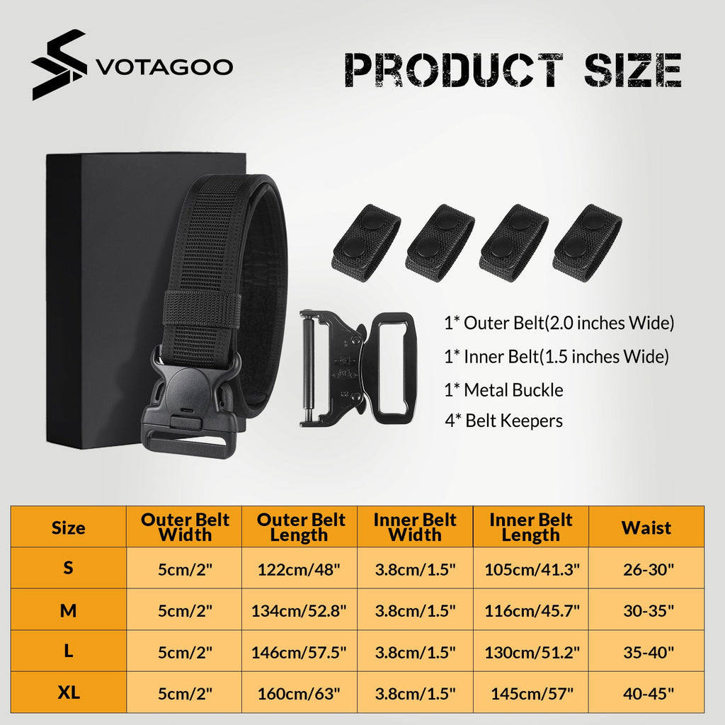 VOTAGOO® Duty 2'' Police Belts with Hook Lining