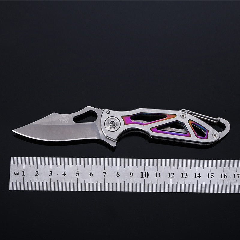 All Steel Colorful Hollow Folding Fruit Knife