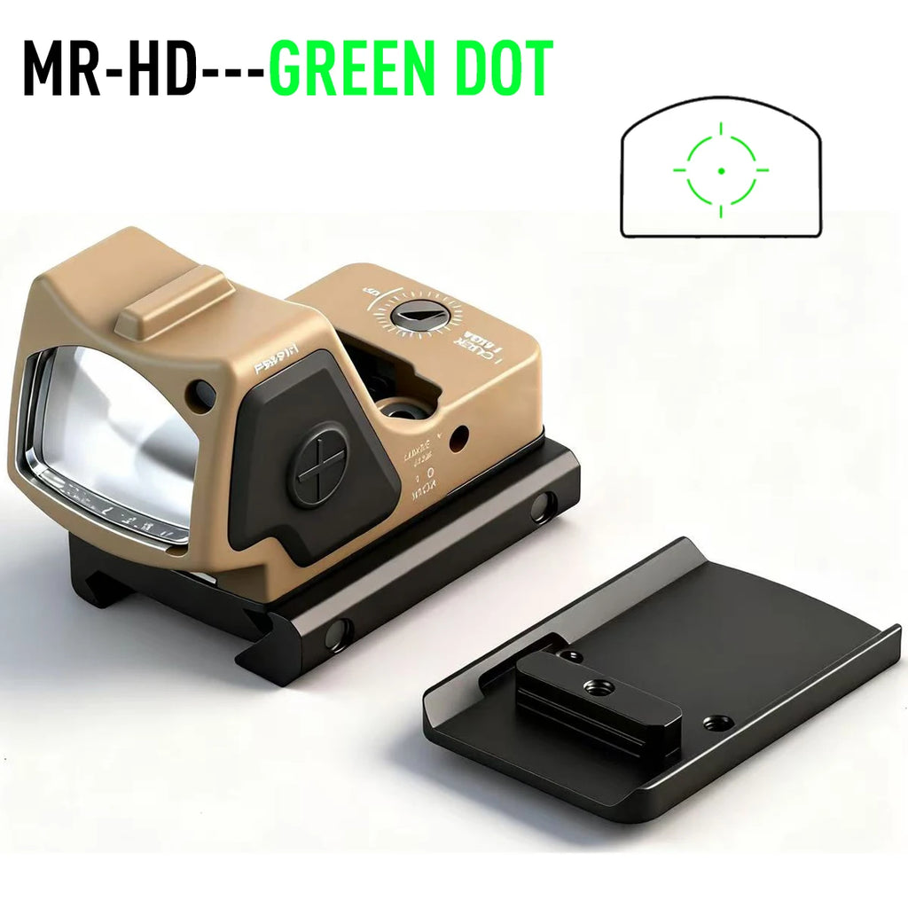 RM-HD High-definition Automatic Photosensitive Metal Holographic Sight Red Green Dot Tactical Sight for Glock17/19 Base Mount