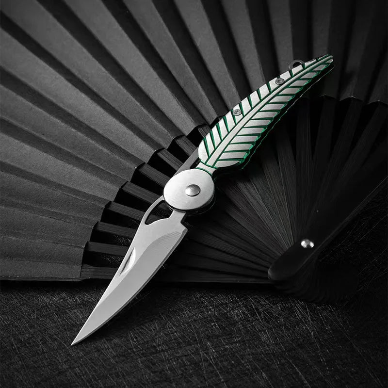 2025 new Outdoor creative leaf folding knife, EDC mini sharp folding knife, portable unboxing knife, stainless steel portable