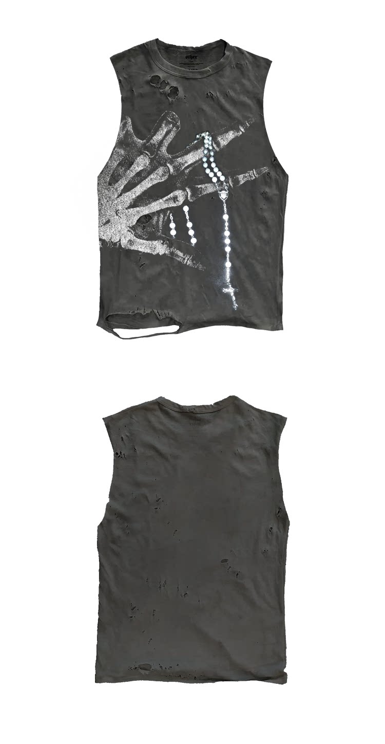 Vintage Distressed Subculture Post-apocalyptic Trend With Ripped And Cropped Sleeves