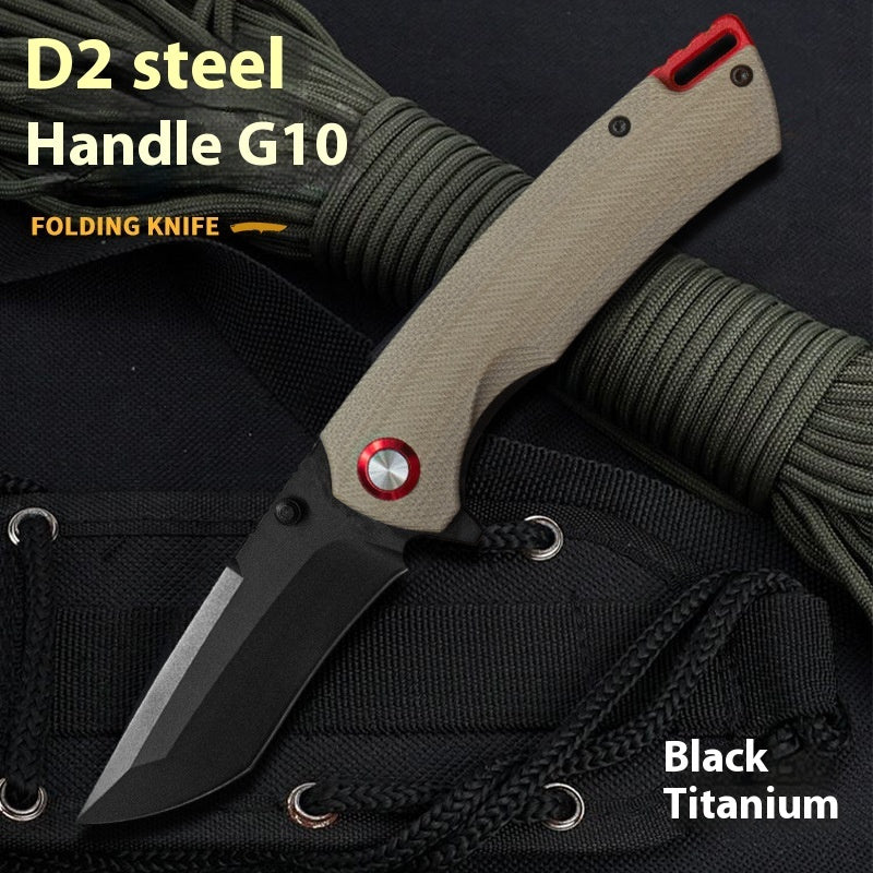 High Hardness D2 Steel G10 Handle Stainless Steel Folding Knife