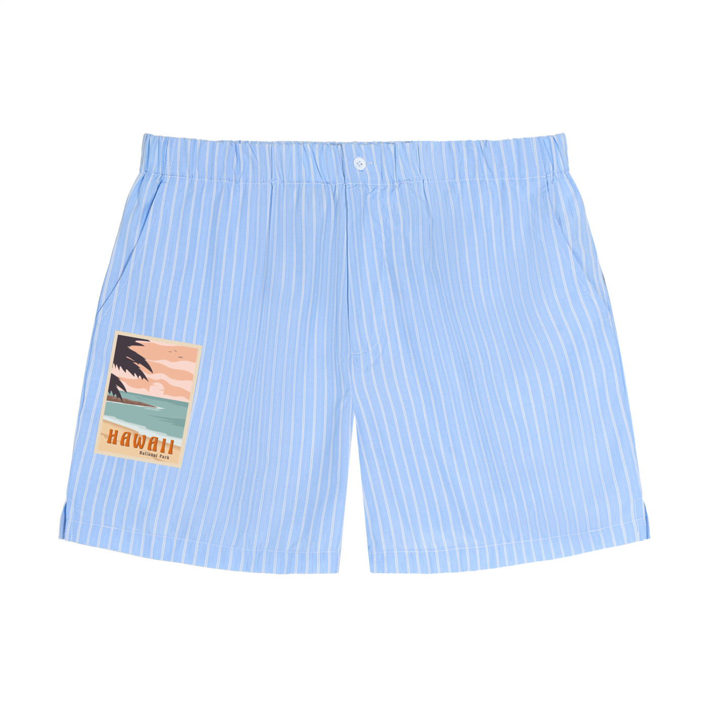 Striped Elastic Waist Shorts