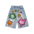 Tailored Urban Graffiti Denim Shorts