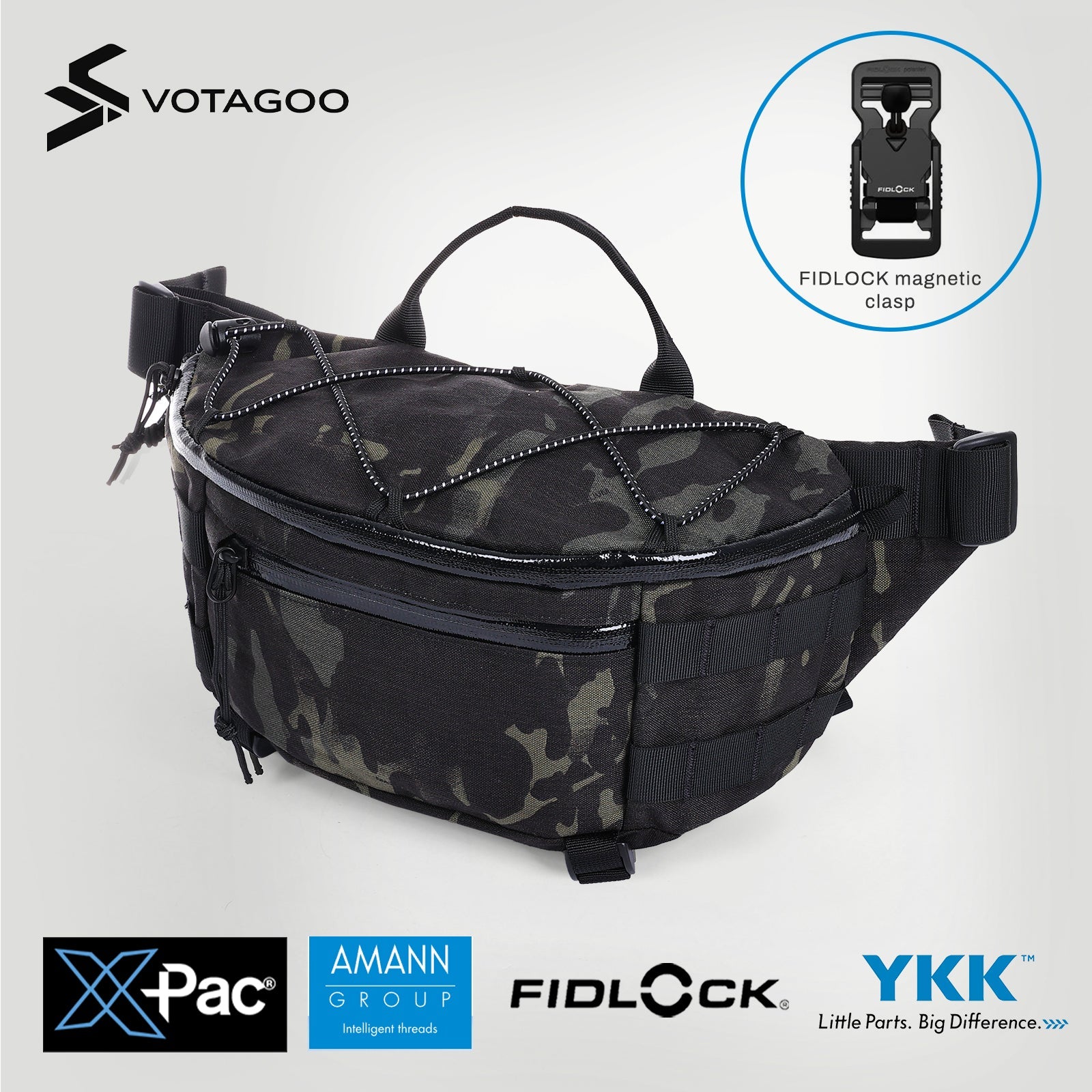 VOTAGOO® X-Pac Nylon Waist Bag Fanny Pack