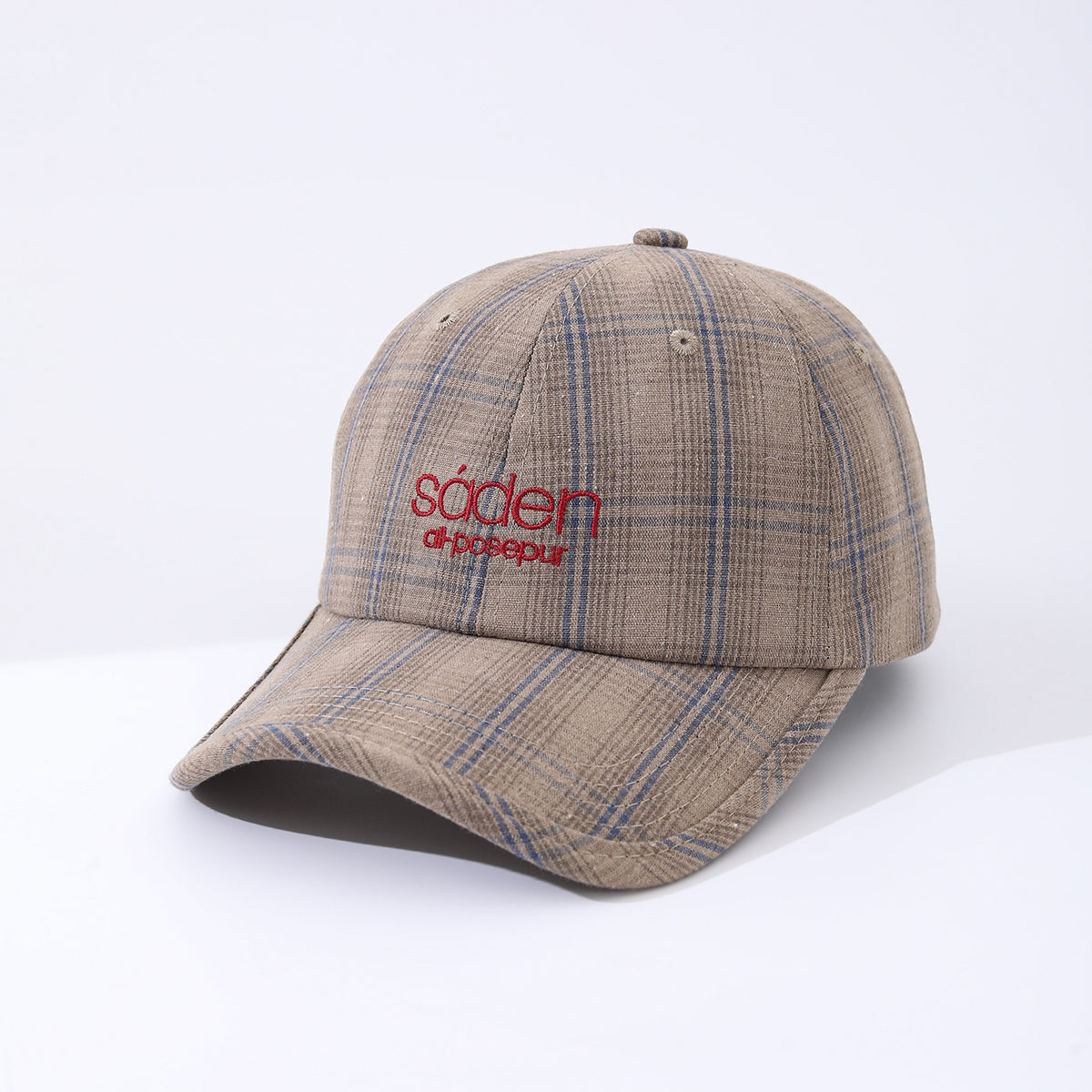 Striped Checkered Embroidered Letter Simple And Fashionable Baseball Cap Suitable For Daily Outdoor Outings And Travels