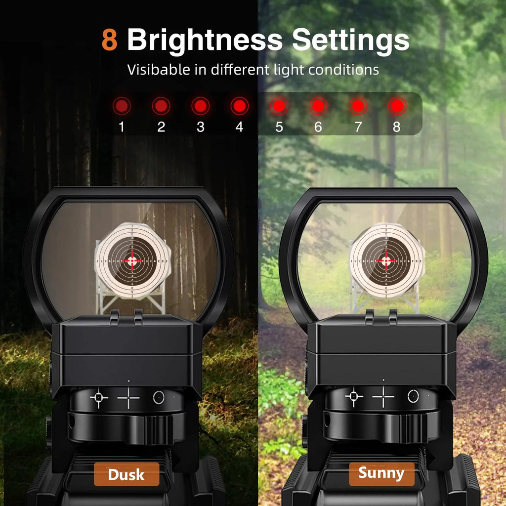 1x28x40mm Red Dot Sight Reflex Sight 4 Adjustable Reticle Red Dot Scope with 5 Brightness 20mm Rail Red Dot Optics for Hunting