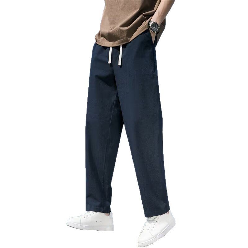 Men's Wide-Leg Loose All-Match Straight-Leg Linen Trousers