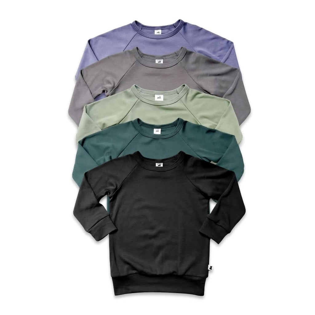 Youth Bamboo Raglan Pullover | Black-2