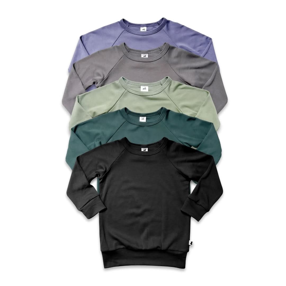 Youth Bamboo Raglan Pullover | Black-2