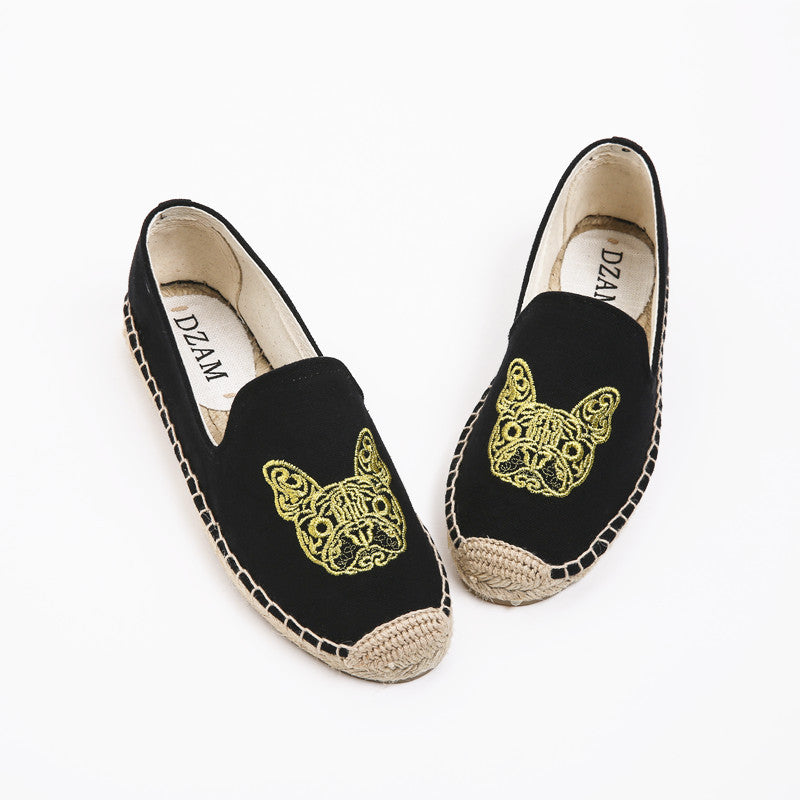 Embroidered fisherman shoes