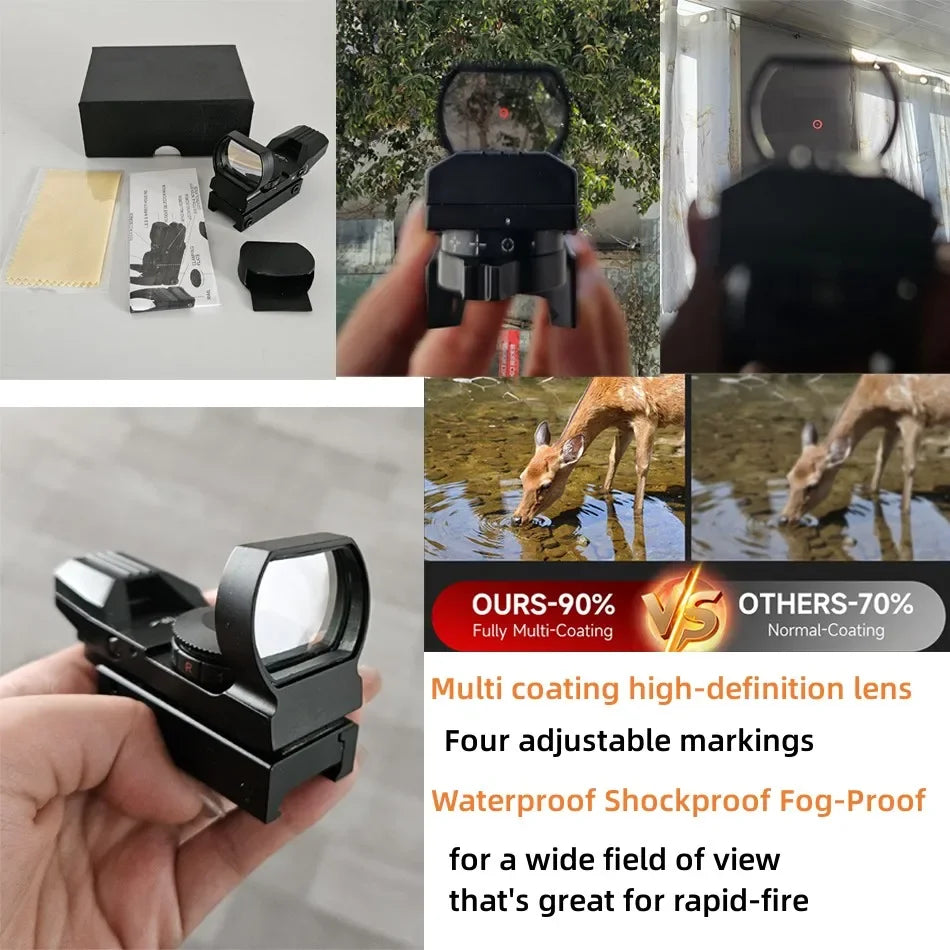 Tactics HD101 HD103 1X40 Red Dot Sight Hunting Scope Red/Green Reflex Holographic Dot Sight 4 Reticle Scope 11mm/20mm