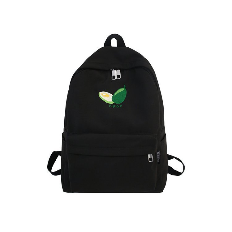 Vintage girl embroidered thread canvas backpack