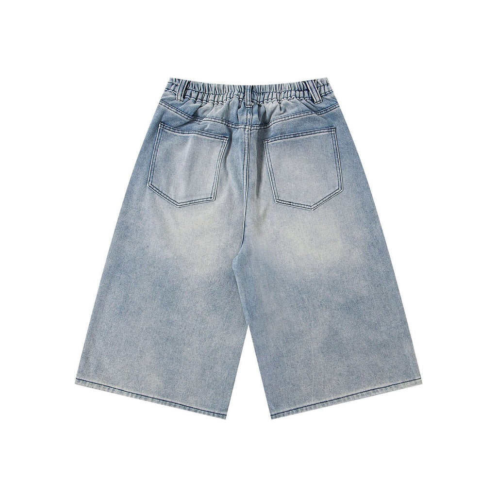 Tailored Urban Graffiti Denim Shorts