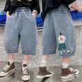 Boys Denim Shorts Summer Tween Children's Loose Teen Five-Quarter Pants High Quality Boys Clothes Short Jeans 5-14 Years