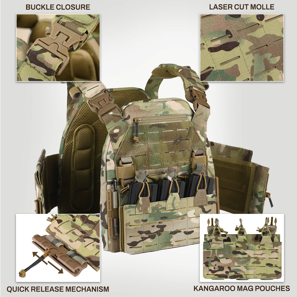 VOTAGOO® Quick Release Lightweight Tactical Vest-1