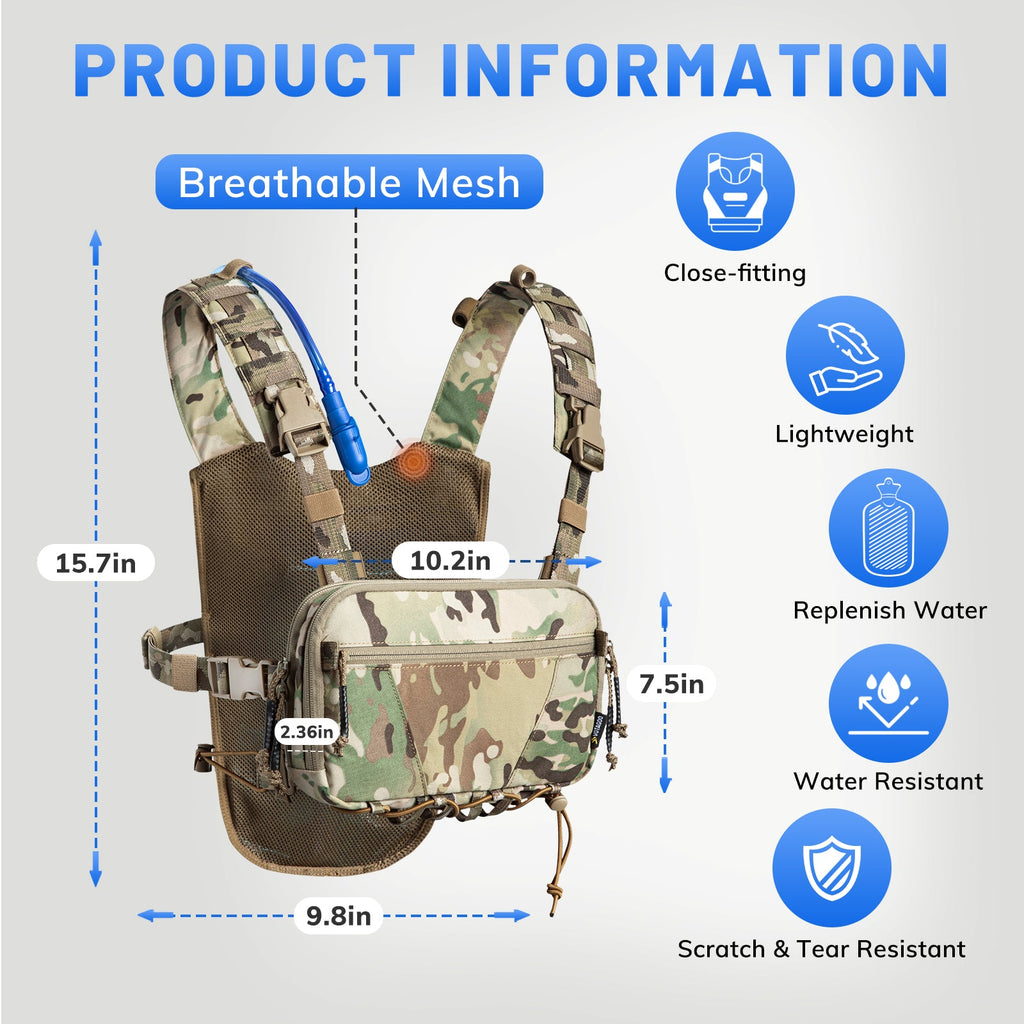 VOTAGOO® Lightweight Running Hydration Vest with 2L Water Bladder Bag